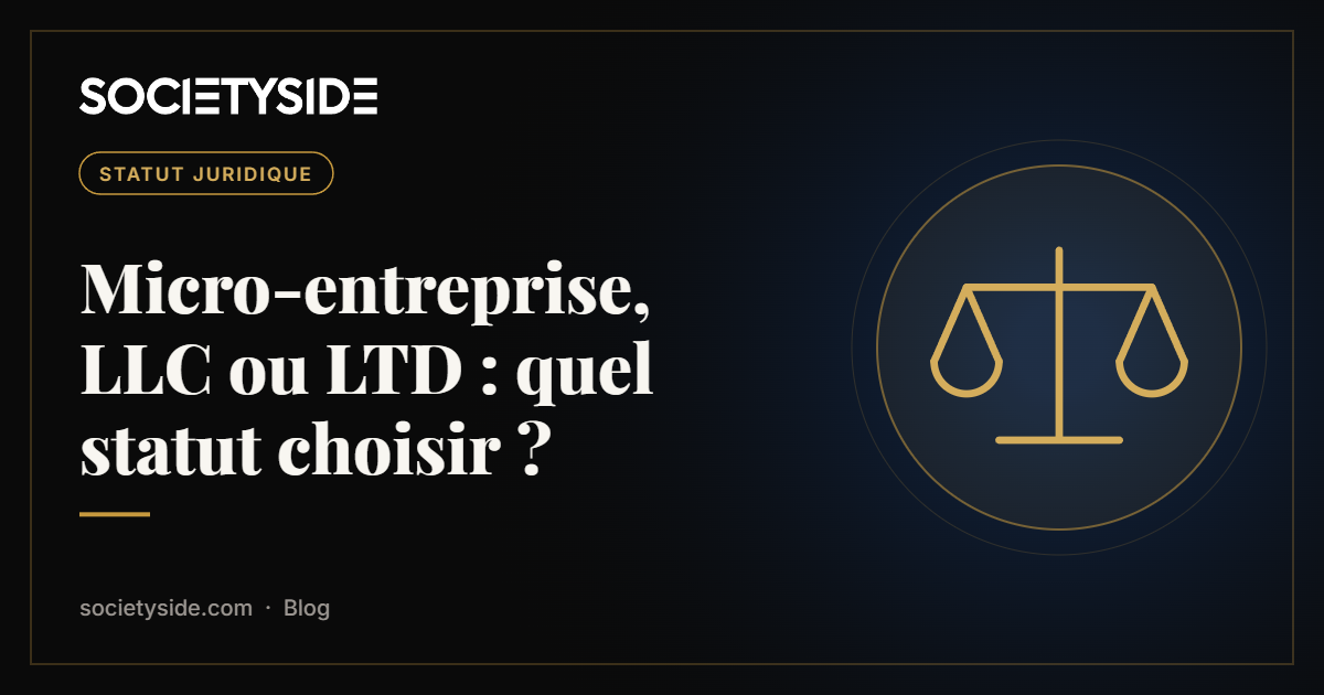 Micro-entreprise, LLC ou LTD : quel statut choisir ? | SOCIETYSIDE
